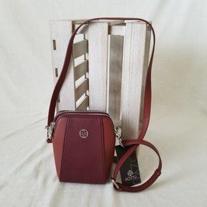 NWT! Two-Tone Faux Leather Shoulder Crossbody Bag with Detachable Shoulder Strap